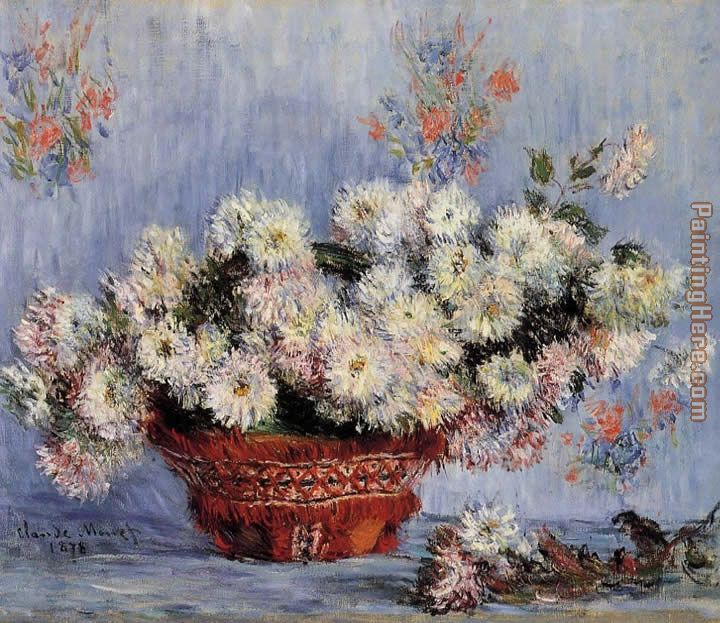 Chrysanthemums 1 painting - Claude Monet Chrysanthemums 1 art painting